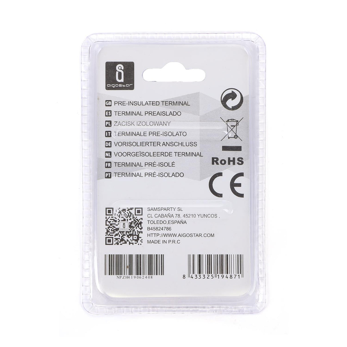 Flachsteckhülse, isoliert, 20 Stk., MDD 1,25 - 250 mm, 21 x 6,35 x 4,3 mm, rot.