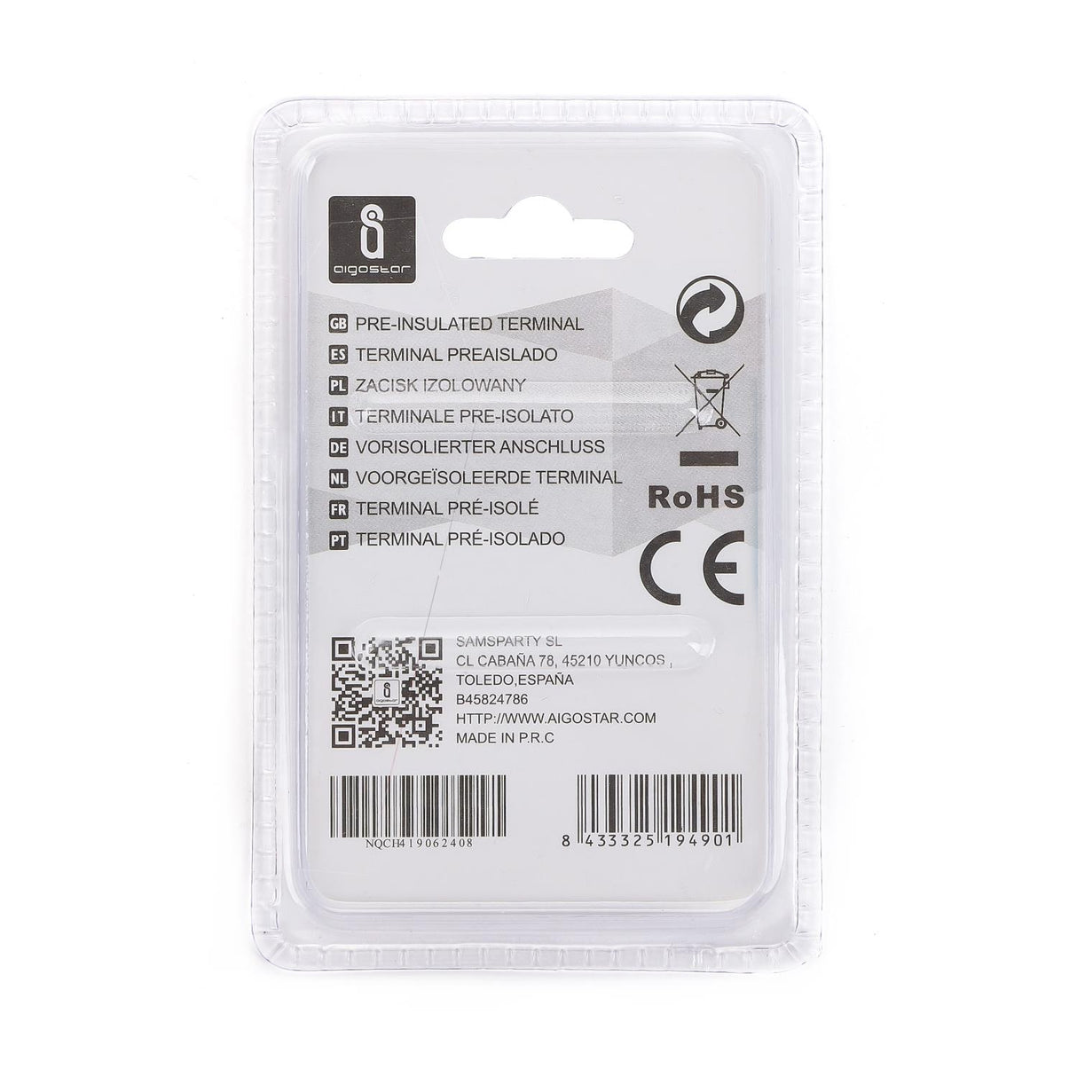 Flachsteckhülse, isoliert, 20 Stk., MDD 2 - 250 mm, 21 x 6,35 x 4,3 mm, rot.