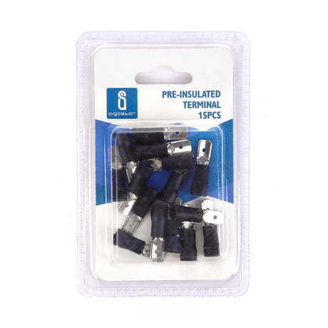 Flachsteckhülse, isoliert, 15 Stk., MDD 5,5 - 250 mm, 25 x 6,35 x 5,7 mm, schwarz.