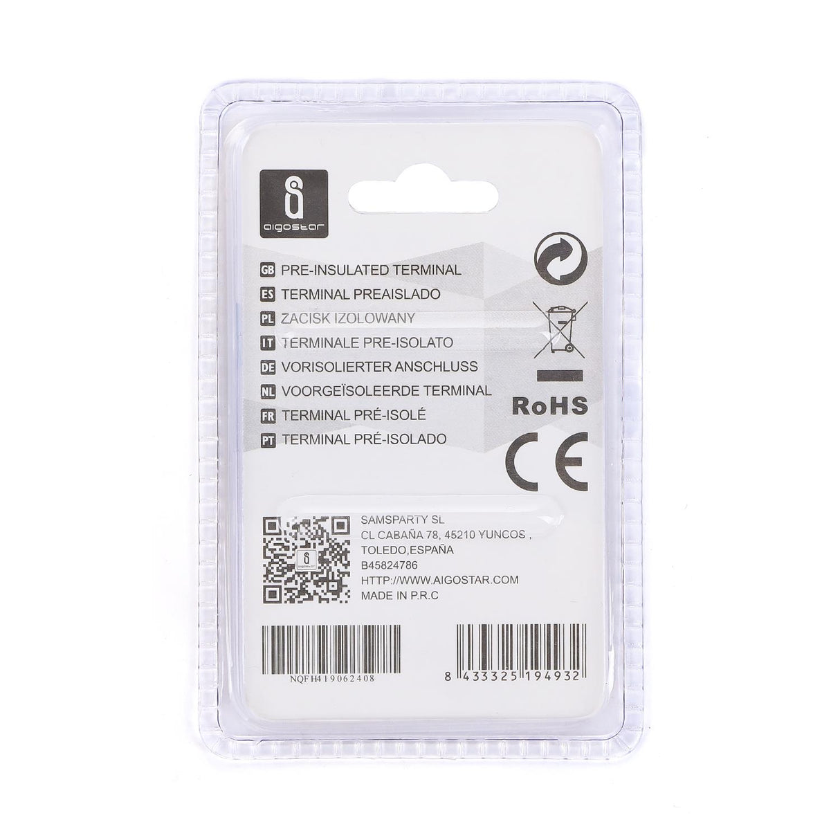 Flachsteckhülse, isoliert, 15 Stk., MDD 5,5 - 250 mm, 25 x 6,35 x 5,7 mm, rot.