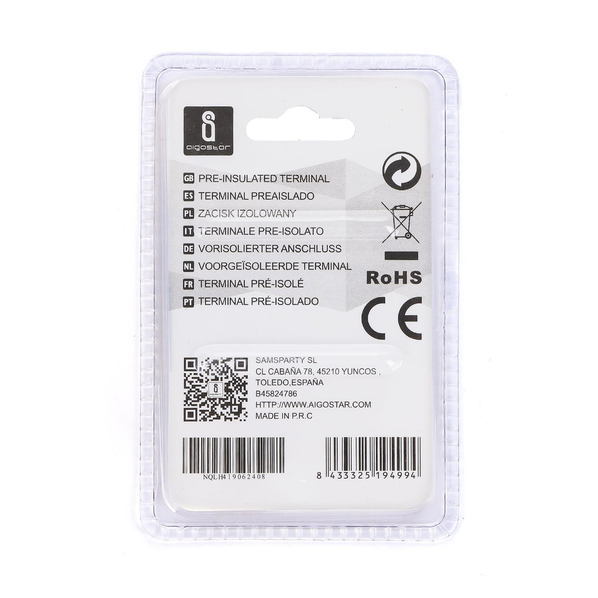 Flachsteckhülse, isoliert, 20 Stk., FDD 2 - 250 mm, 21 x 7,4 x 4,3 mm, rot.