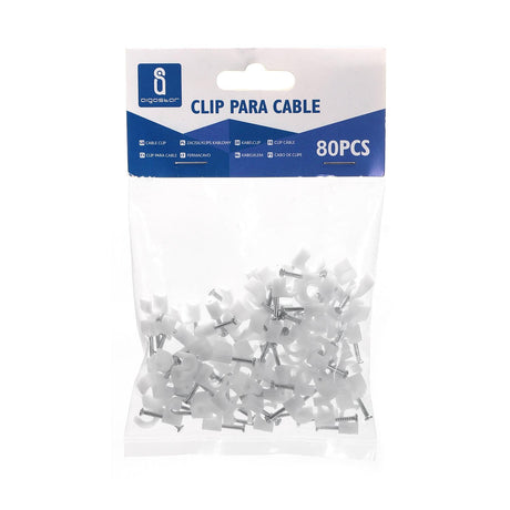 Kabelschellen für Kabel mit Ø 6 mm , 80 Stk., weiß.