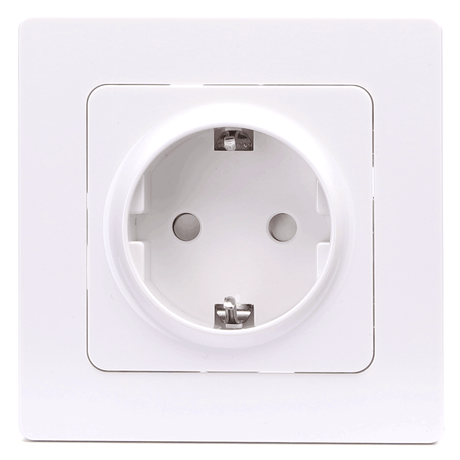 Schutzkontakt-Steckdose, 16 A, 250 V, weiß.