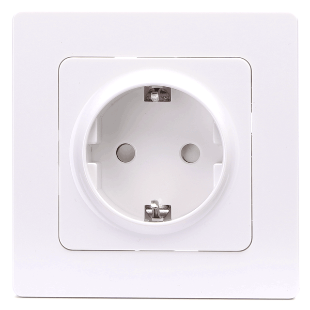 Schutzkontakt-Steckdose, 16 A, 250 V, weiß.