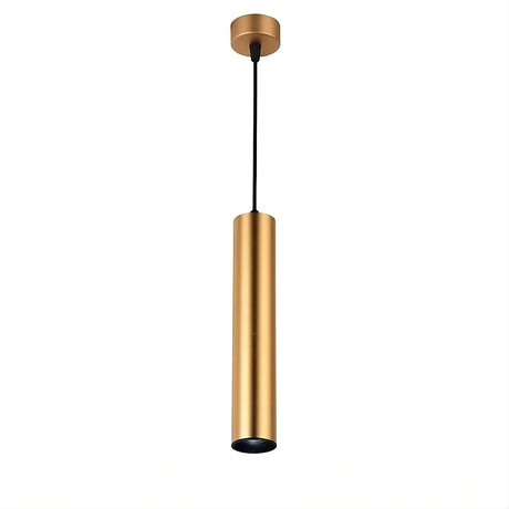 Aufbau-Hängeleuchte für GU10- /MR16-Leuchtmittel, Alu, Röhrenform, gold.