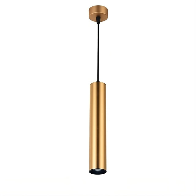 Aufbau-Hängeleuchte für GU10- /MR16-Leuchtmittel, Alu, Röhrenform, gold.