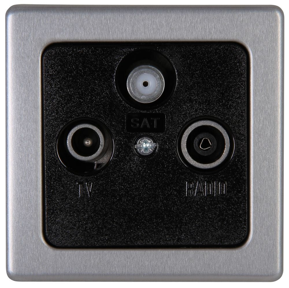 VISION, Antennensteckdose TV/RF/SAT, digitaltauglich, UP, stahlgrau.