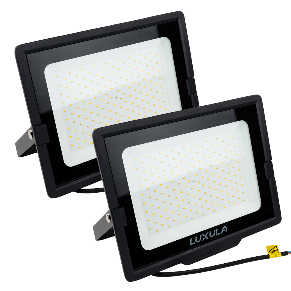2er Pack LED-Fluter, 150 W, 4000 K (neutralweiß), 15000 lm, schwarz, IP65