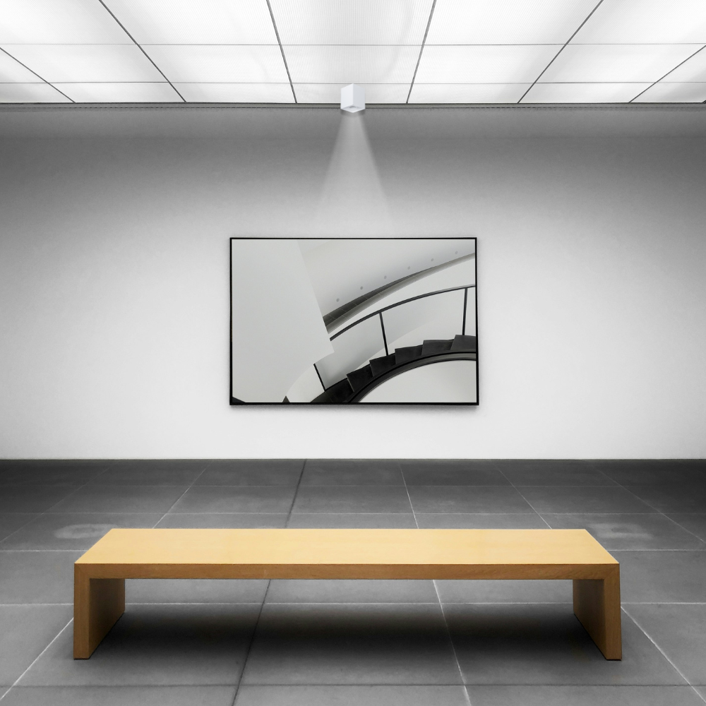 4er Set Aufbauspot für GU10- /MR16-Leuchtmittel, eckig, 45° schwenkbar, weiß.