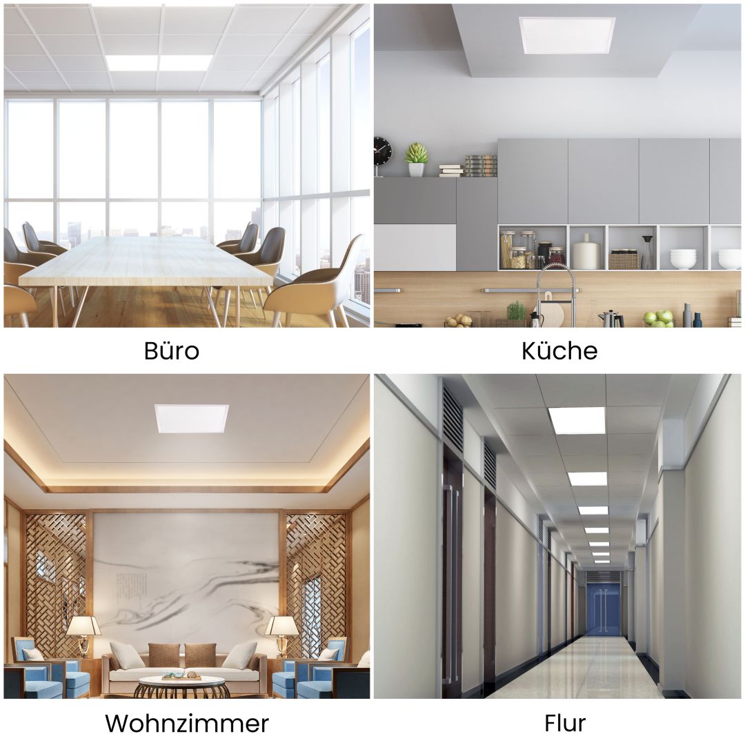 4er Pack LED Panel, 60x60 cm, 36 W, 3600 lm, 4000 K,Philips Driver.