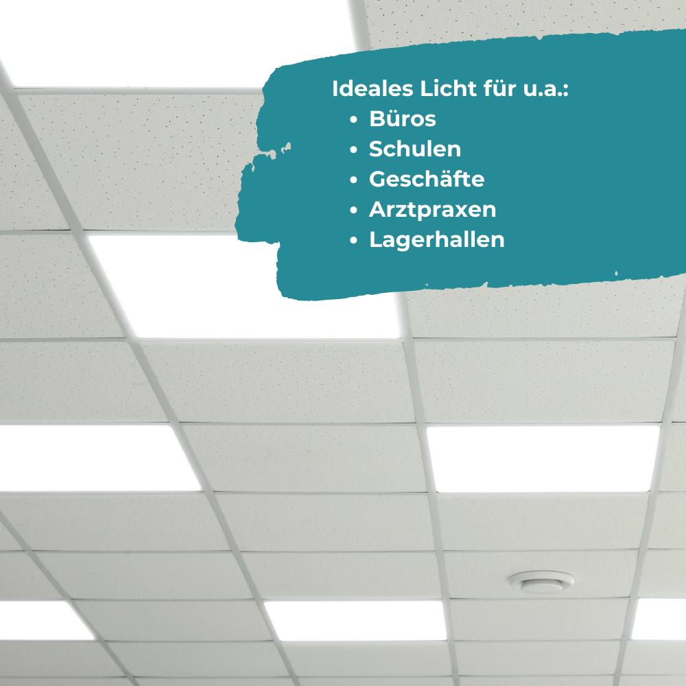 6er Pack LED-Panels, 62x62 cm, inkl 6x Aufbaurahmen, 4000 K, 36 W, 3600 lm, ECO Line.