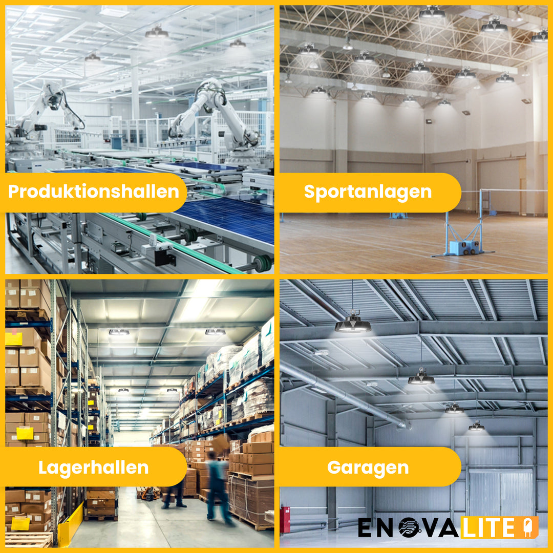 LED-HighBay PRO, Diamant Design, 150 W, 22500 lm, 5000 K (neutralweiß), IP65, Philips Netzteil, Lumileds LED.