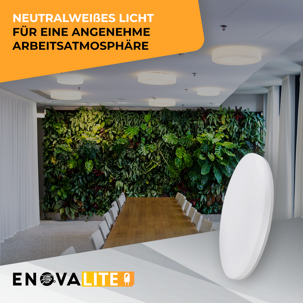 LED Aufbauleuchte, 30W, 3225 lm, 4000K, ø330x50mm, IP54.