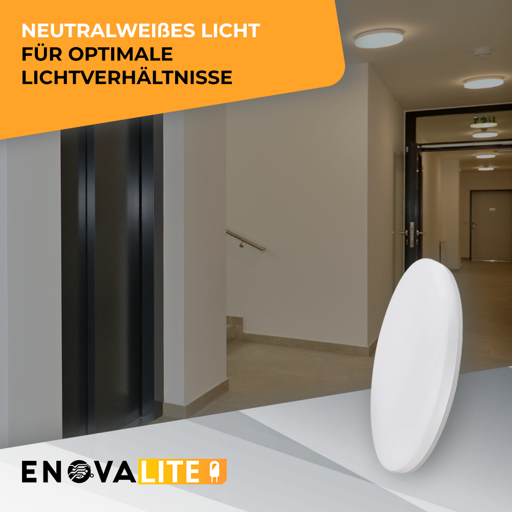 LED Aufbauleuchte, 30W, 3225 lm, 4000K, ø330x50mm, IP54.