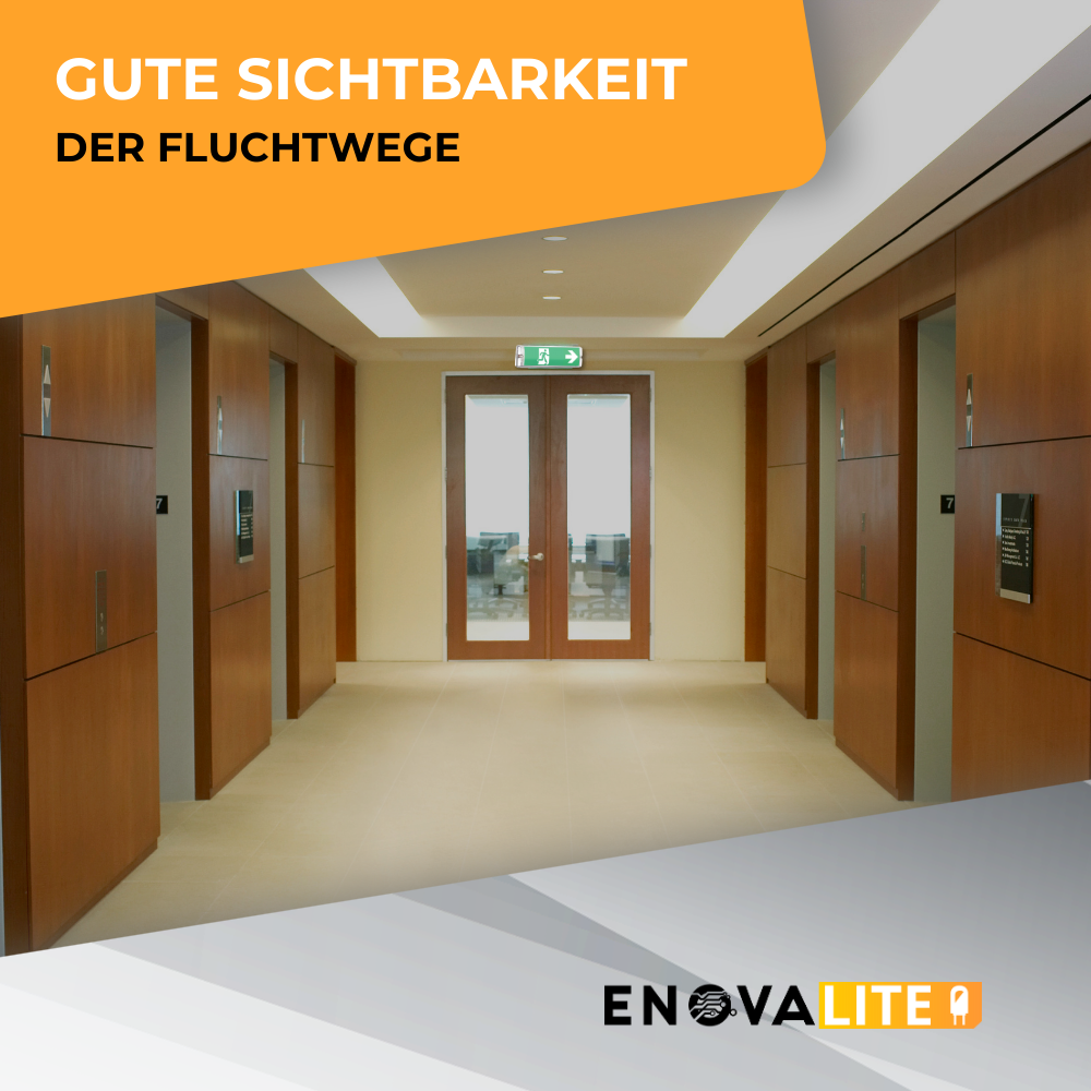 2er Pack LED-Fluchtwegleuchte, Notbeleuchtung mit Notstromakku 3h, TEST-Funktion, Rettungszeichenleuchte inkl 4 Richtungspfeilen, IP65.