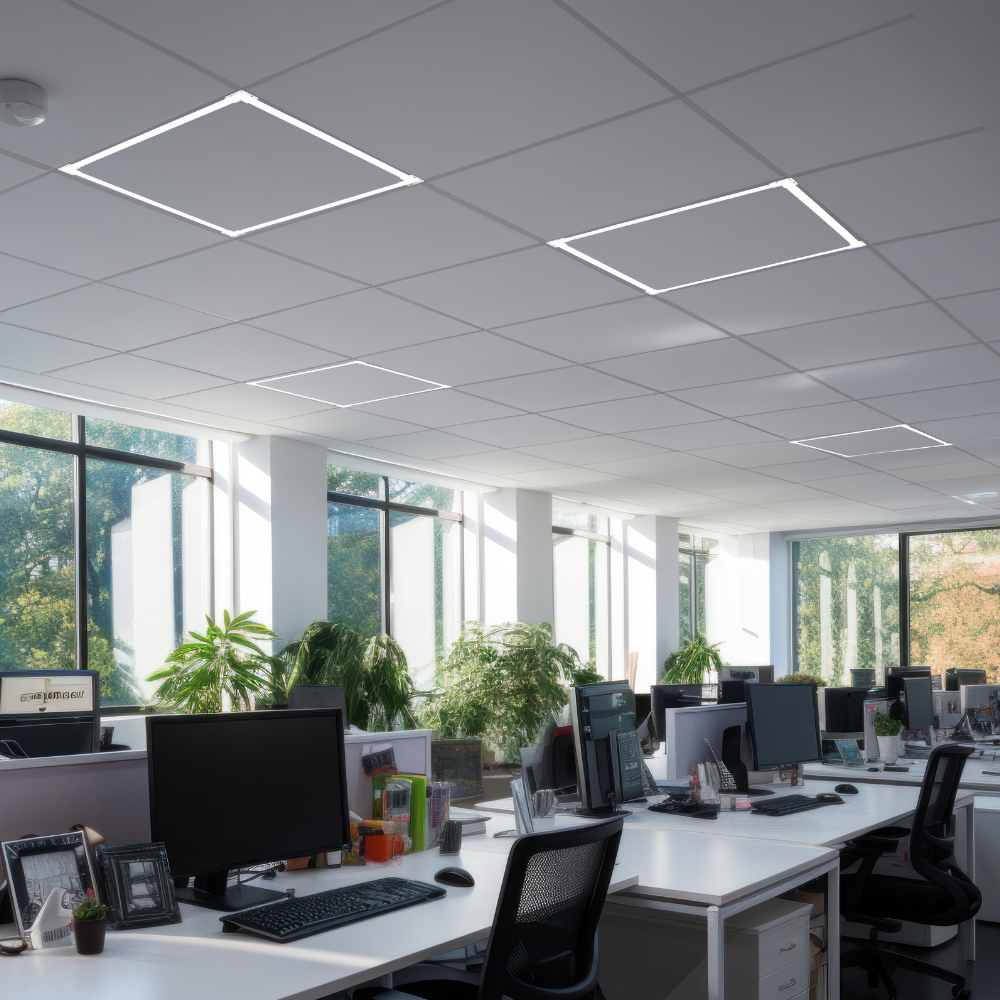 4er Set LED Leuchtrahmen, 62x62 cm, 40 W, 4000 lm, 4000 K, steckbar.