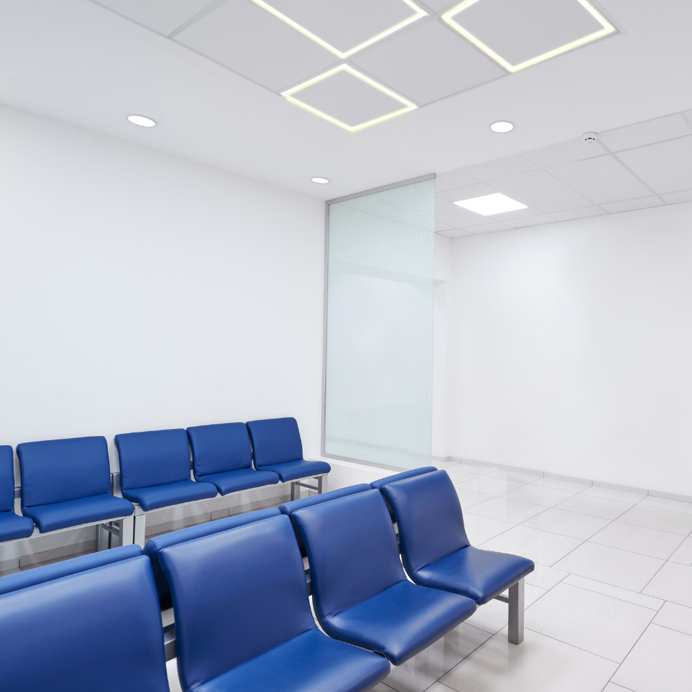 4er Set LED Leuchtrahmen, 62x62 cm, 40 W, 4000 lm, 4000 K, steckbar.