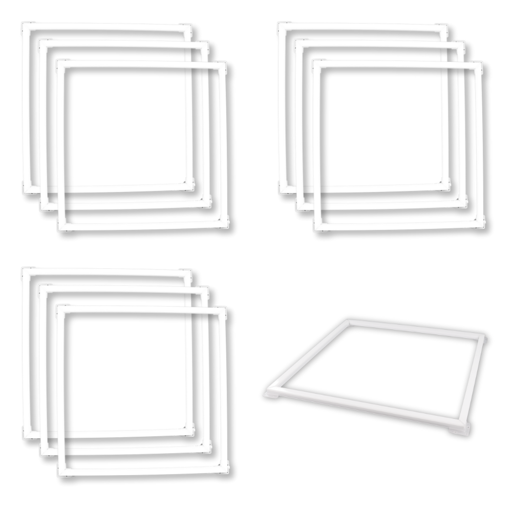10er Set LED Leuchtrahmen, 62x62 cm, 40 W, 4000 lm, 4000 K, steckbar.