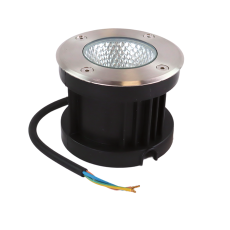 LED Bodeneinbaustrahler, 7 W, 490 lm, 3000 K (warmweiß), Chromoptik, Edelstahl und Aluminiumdruckguss, EPISTAR.