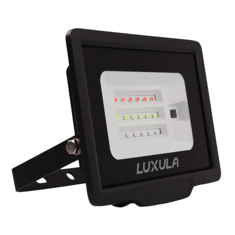 RGB LED-Fluter, 100 W, schwarz, IP65, mit Fernbedienung, RGBW-Farbwechsel.