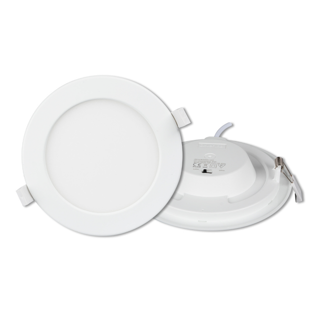 LED CCT Downlight, 6W, 525 lm, ø115x32mm, 3000-4000-6000K einstellbar, mit Diffusor, rund.