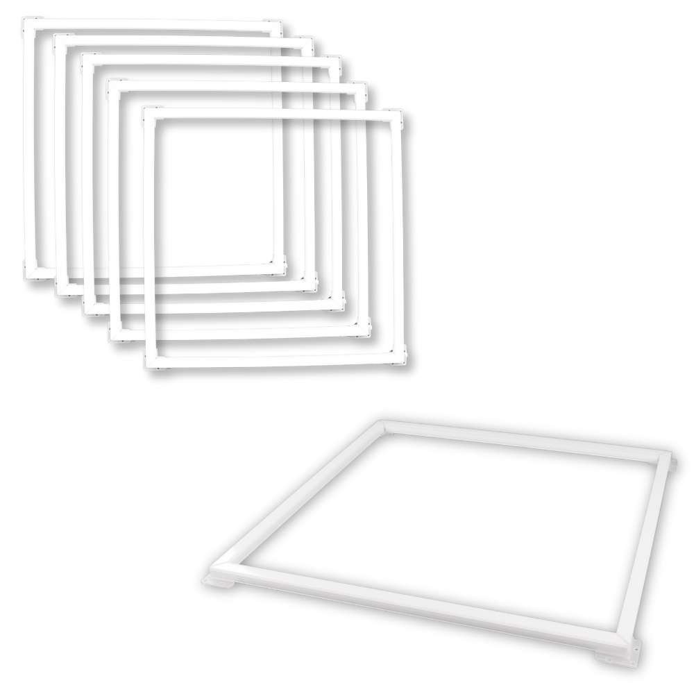 6er Set LED Leuchtrahmen, 62x62 cm, 40 W, 4000 lm, 4000 K, steckbar.
