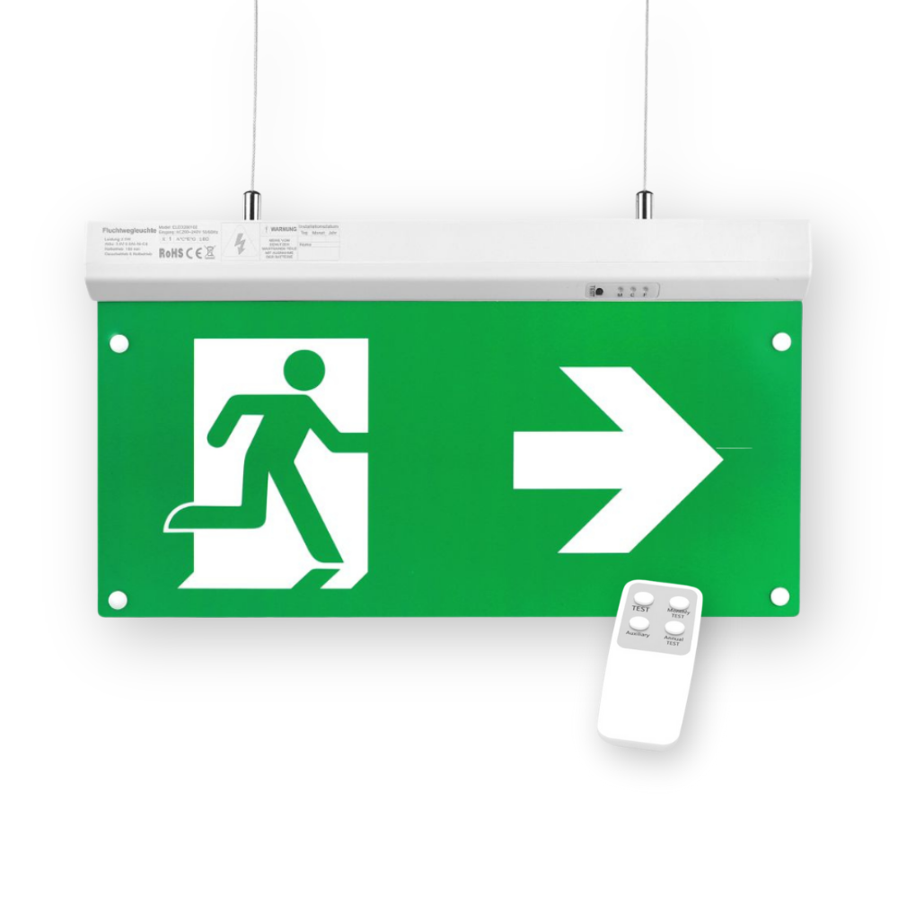 LED-Fluchtwegleuchte, slim, Notausgang mit Notstromeinheit für Wandmontage LED Fluchtweg-Leuchte