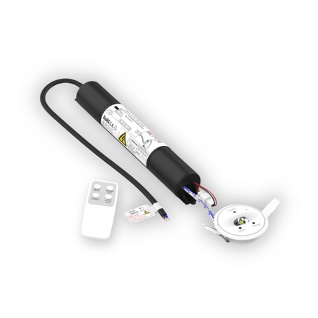 LED-Notstrom Downlight mit Fernbedienung, Fluchtwegleuchte mit Notstromeinheit, Einbauspot, TEST-Funktion.