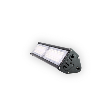 LED-Hallenleuchte, linear, 100 W, 12000 lm, 5000 K (neutralweiß), IP65, ENEC-Zertifizierung, schwarz.