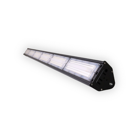 LED-Hallenleuchte, linear, 300 W, 36000 lm, 5000 K (neutralweiß), IP65, ENEC-Zertifizierung, schwarz.