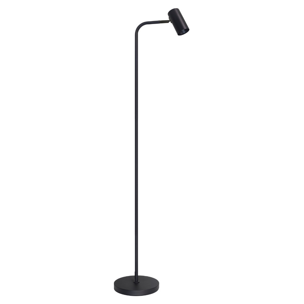 Schöne LED-Stehleuchte, schwarz, aus Aluminium, 1-flammig, GU10-Fassung, IP20.