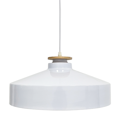 Elegante Pendelleuchte in Weiß, runde Form, aus Stahl, E27-Fassung, IP20, Ø40 cm.