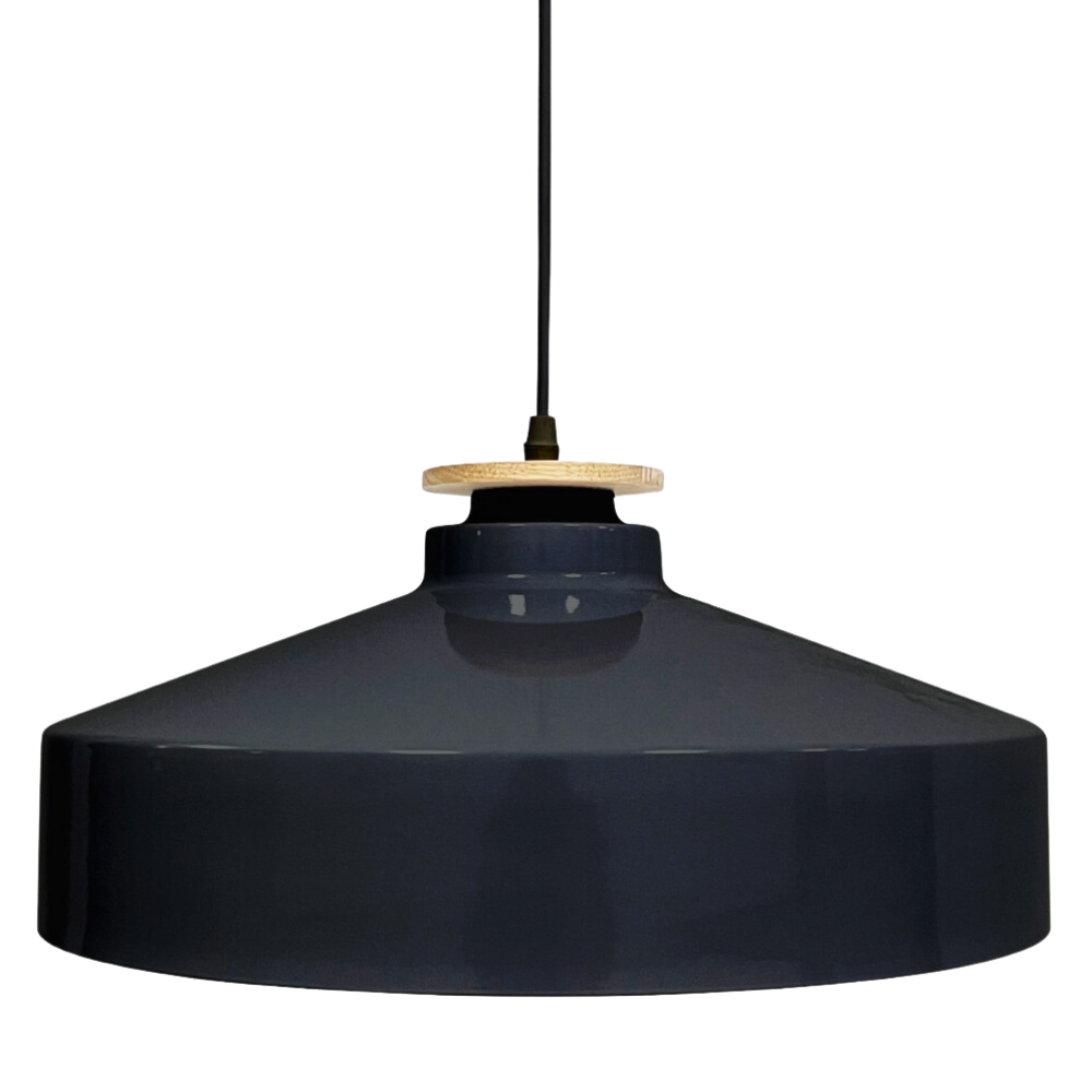Elegante Pendelleuchte in Schwarz, runde Form, aus Stahl, E27-Fassung, IP20, Ø40 cm.