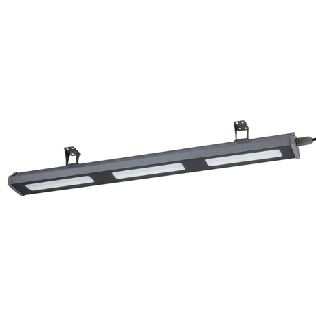 LED-Hallenleuchte, linear, 150 W, 18700 lm, 5000 K (neutralweiß), IP65, grau.