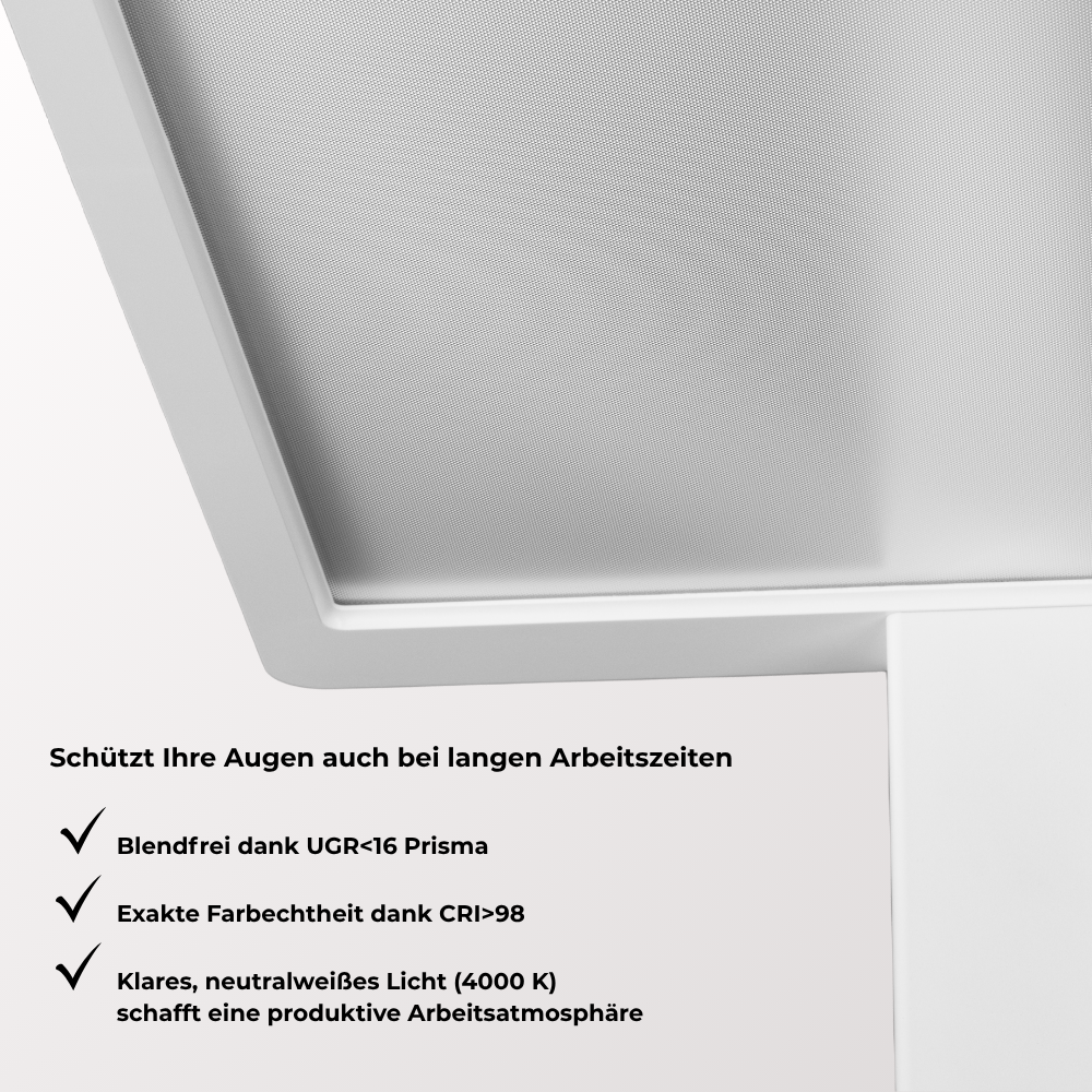 LED Büro-Stehleuchte Up&Down mit Sensor, 110W, 10.500lm, 4000K, UGR<16, CRI>98, dimmbar.