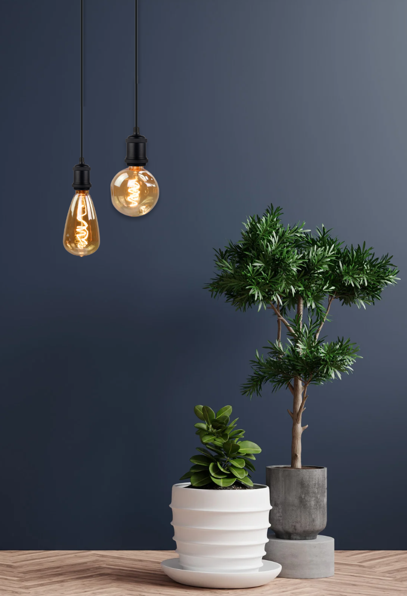 LED Filament Leuchtmittel, Vintage, PEAR, Amber, E27, 4W, 265lm, 2200K, dimmbar.