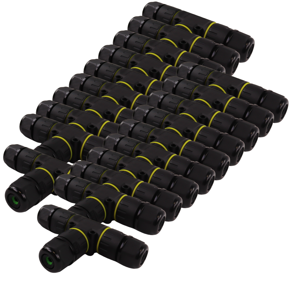 Kabelschnellverbinder; T-förmig, 3-polig, IP68-wasserdicht, 450V, 24A