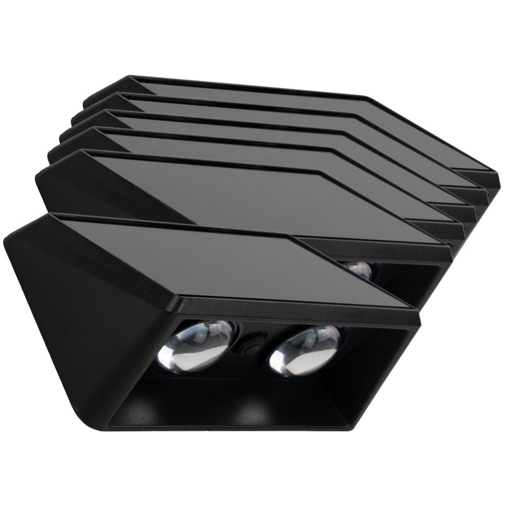 Solar LED Wandleuchte Außen, 2-flammig, 3 Lichtfarben einstellbar (CCT), IP54-wasserdicht, mit Akku, lange Leuchtdauer, Gartenleuchte