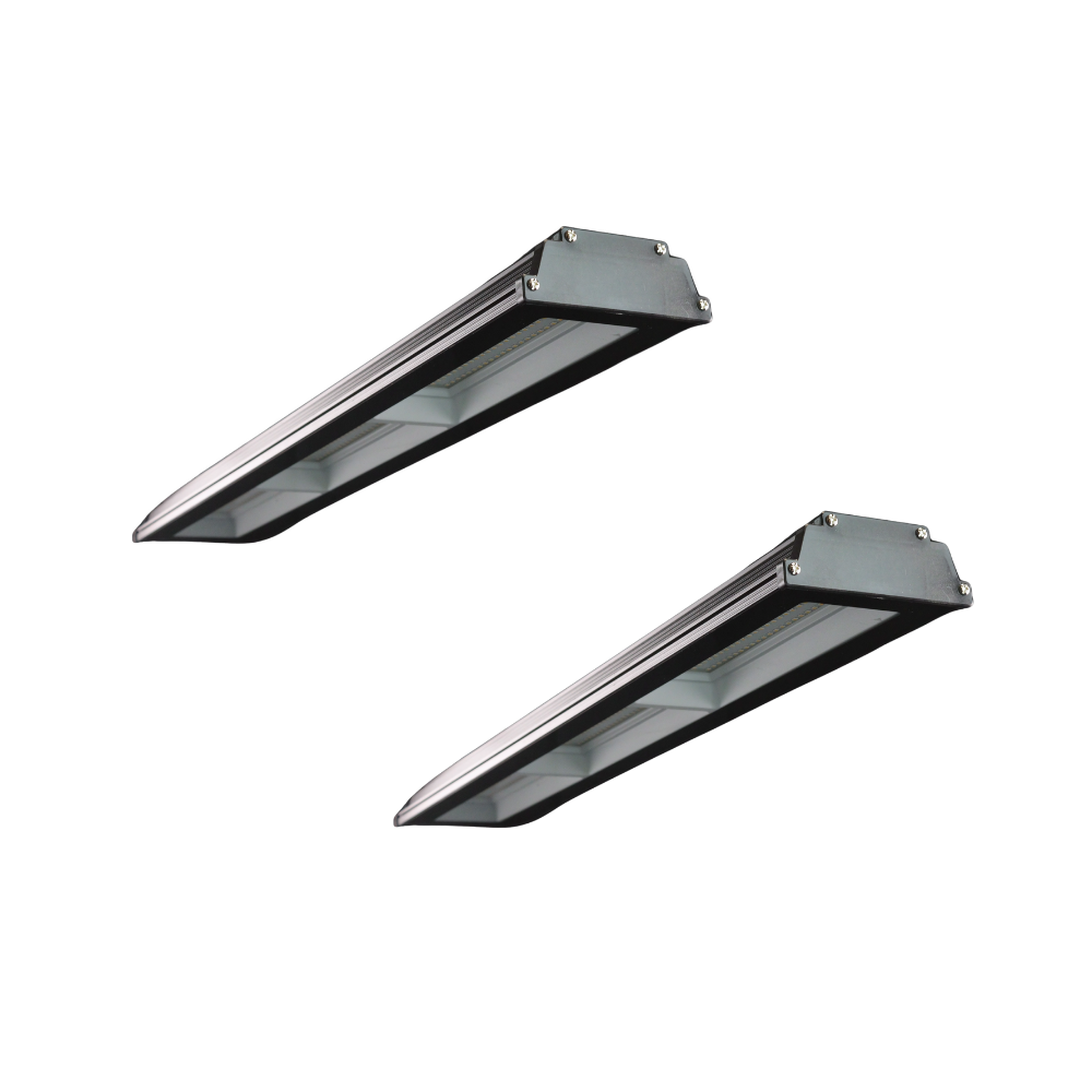 2er Pack LED-Hallenleuchte, linear, 150 W, 15000 lm, 4000 K (neutralweiß), IP65, schwarz.