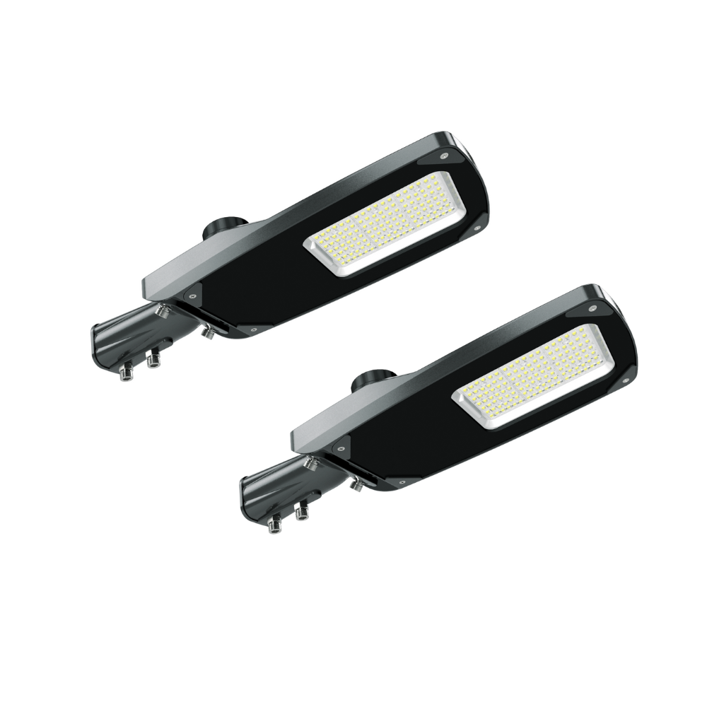 2er-Pack Profi LED-Straßenleuchte, 30 W, 4500 lm, 5000 K (neutralweiß), IP66, 0-10 V dimmbar.