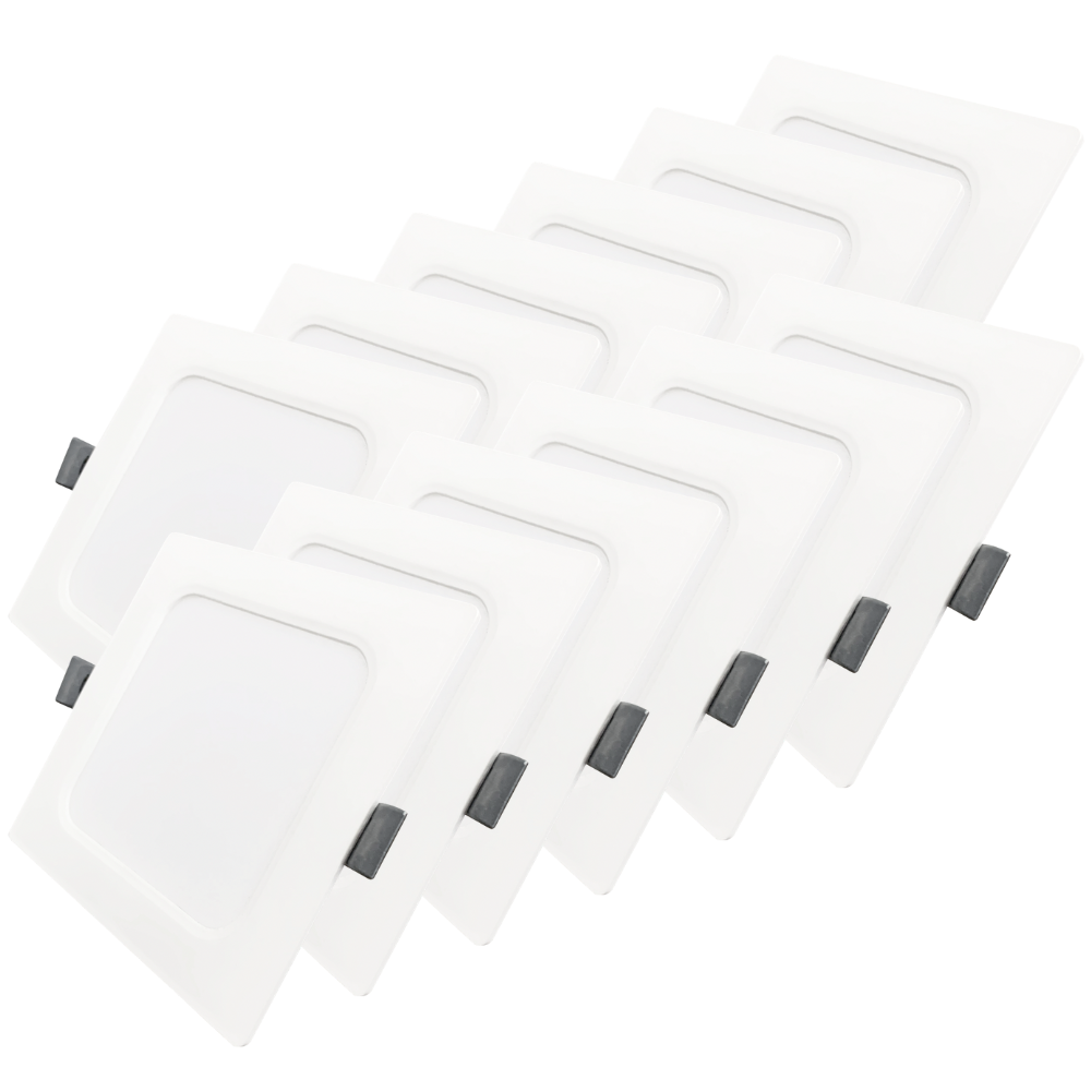 LED Einbauleuchte in Weiß, 18 W, 230 V, IP44-geschützt, 1800 lm, Lichtfarbe einstellbar, 220x26 mm, Einbaustrahler mit Diffusor, Badezimmer Deckenleuchte