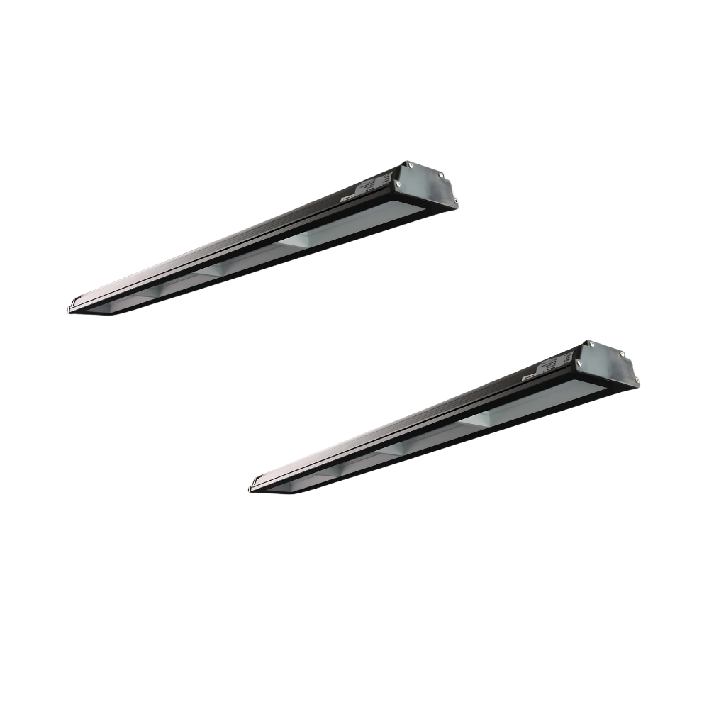 2er Pack LED-Hallenleuchte, linear, 200 W, 20000 lm, 4000 K (neutralweiß), IP65, schwarz.