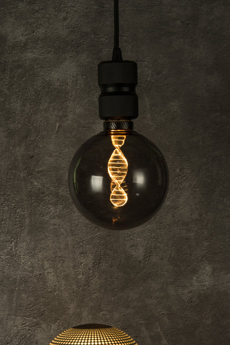 LED Filament Leuchtmittel, DNA, Smoke, Globe G125, E27, 3.5W, 120lm, 1800K, dimmbar.