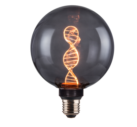 LED Filament Leuchtmittel, DNA, Smoke, Globe G125, E27, 3.5W, 120lm, 1800K, dimmbar.