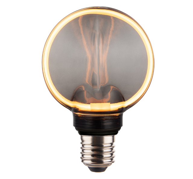 LED Filament Leuchtmittel, CIRCLE, Smoke, E27, G80, 4W, 100lm, 1800K, dimmbar.