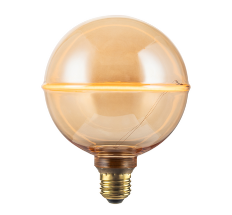 LED Filament Leuchtmittel JUPITER Globe, inkl schwarzer E27-Fassung mit Textilkabel, 4W, 200lm, 1800K, dimmbar.