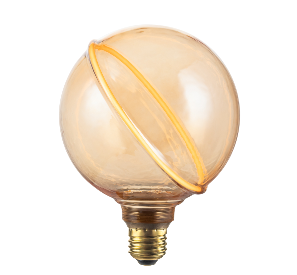LED Filament Leuchtmittel NEPTUN Globe, inkl schwarzer E27-Fassung mit Textilkabel, 4W, 200lm, 1800K, dimmbar.