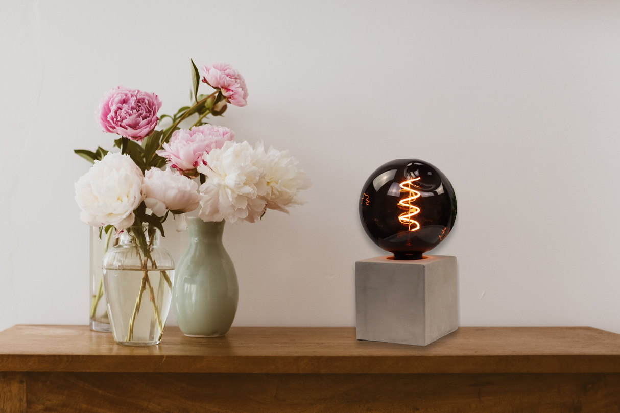 LED Filament Leuchtmittel, CALDERA, Smoke, Globe G125, E27, 4W, 40lm, 1800K, dimmbar.