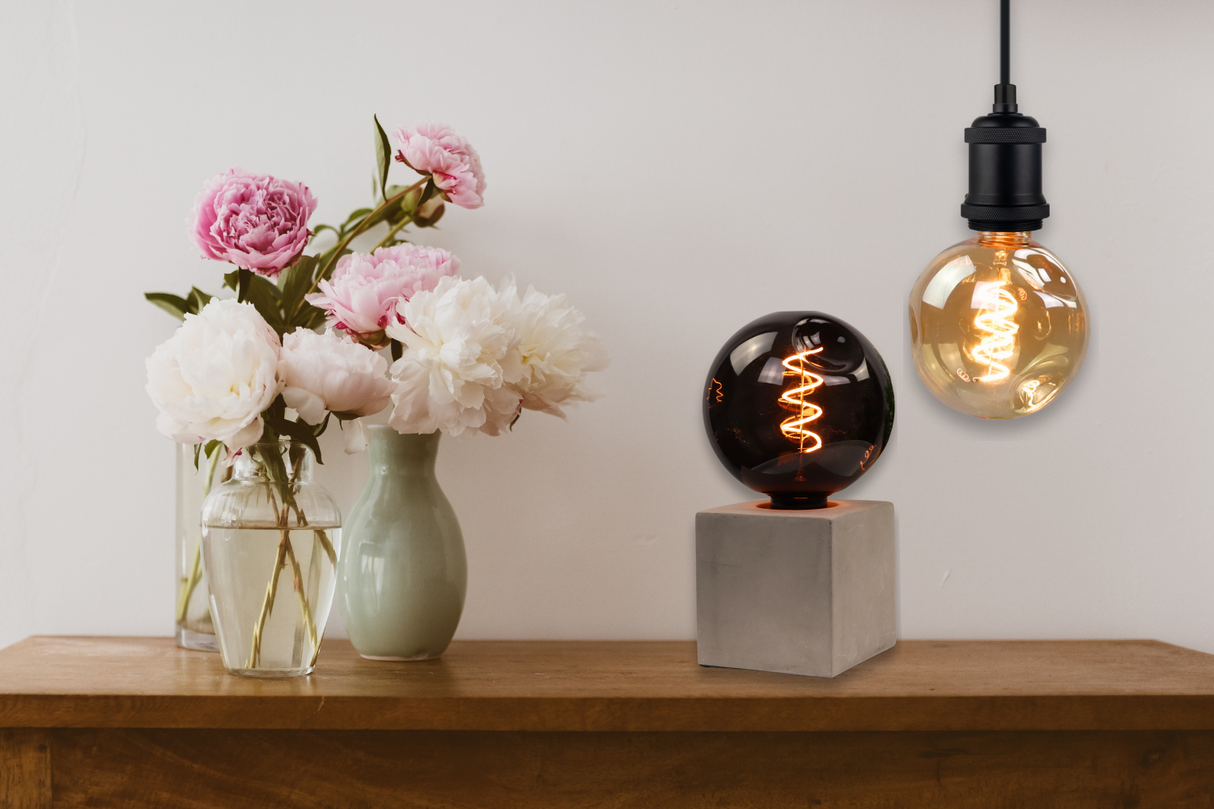 LED Filament Leuchtmittel, CALDERA, Smoke, Globe G125, E27, 4W, 40lm, 1800K, dimmbar.