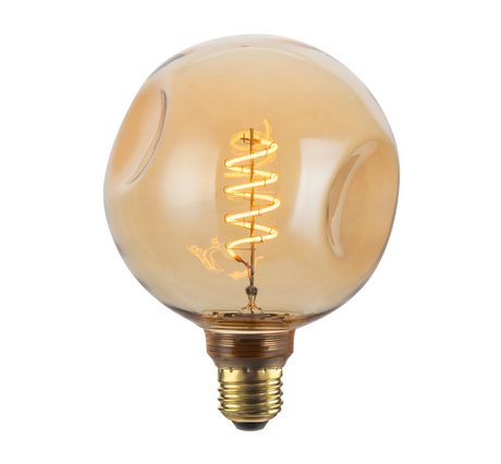 LED Filament Leuchtmittel, CALDERA, Amber, Globe G125, E27, 4W, 265lm, 2200K, dimmbar.